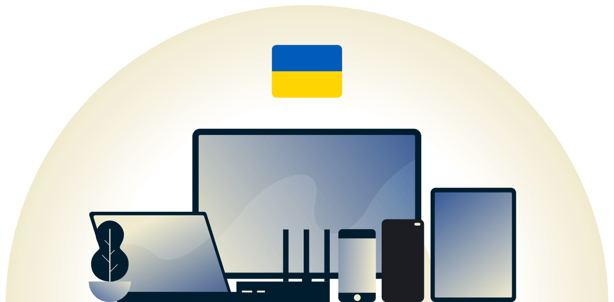 Oekra&iuml;ne VPN beschermt een verscheidenheid aan apparaten.